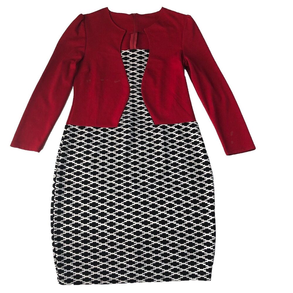 Women's Pencil Dress Red Black White Size Large / XL?